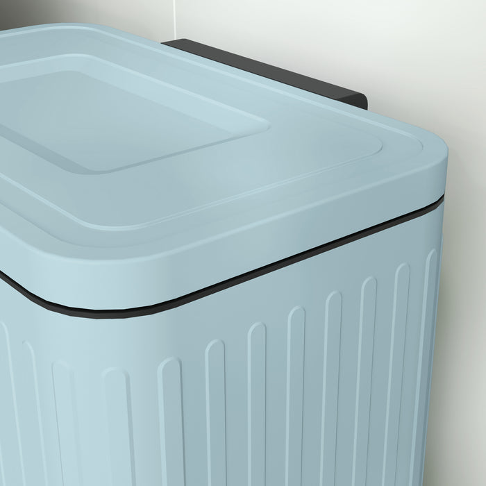 2 x 20L Double Rubbish Bin, Pedal Bin with Soft-Close Lid, Light Green