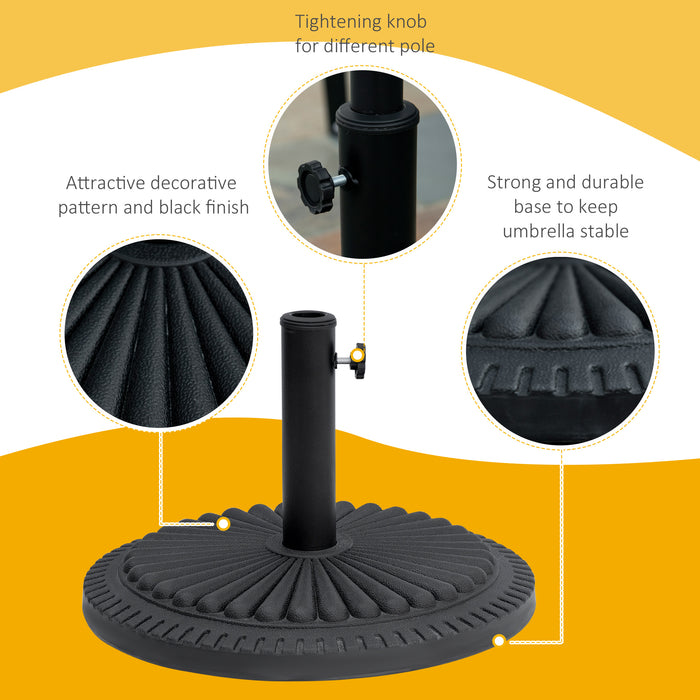 Garden 15kg Round Parasol Base Cement Outdoor Umbrella Weight Stand Black