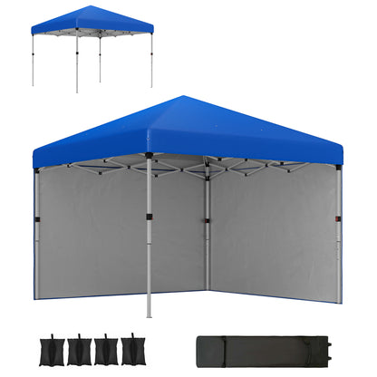 3x3 (M) Pop Up Gazebo Party Tent w/ 2 Sidewalls, Weight Bags Blue