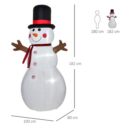 6ft Giant Inflatable Snowman Christmas Decoration LED Lights Accessories