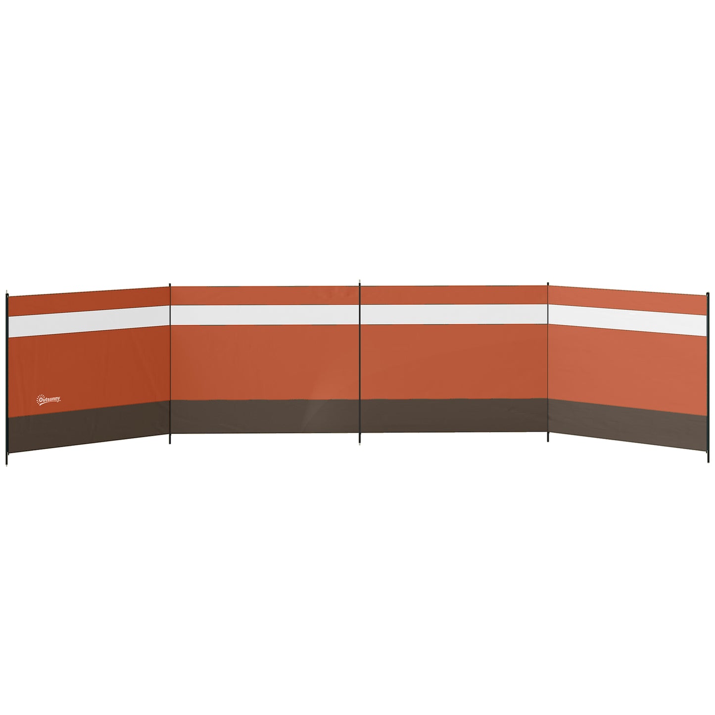 Camping Windbreaks with Clear Windows, 725 x 140cm, Orange