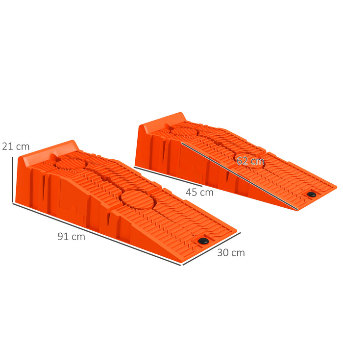 2.5 Ton Plastic Car Lifting Ramps Automotive Vehicle Garage, Orange