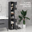 kleankin 183cm Tall Bathroom Cabinet, Narrow Bathroom Storage Cabinet w/ Open Shelves, 2 Doors Cabinets, Adjustable Shelves, Grey