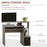 Compact Small Computer PC Desk with Sliding Keyboard Tray Storage Drawer Shelf Home Office Workstation Working Gaming Study Grey