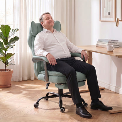 Big and Tall Office Chair with Lumbar Support, Light Blue