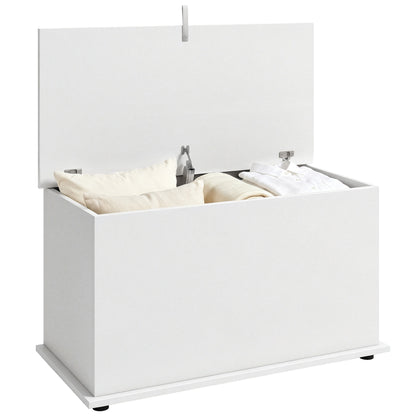 Storage Chest with Safety Hinged Lid, 102L Storage Box, White