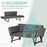 2 Seater Rattan Folding Daybed Sofa Bench Garden Chaise Lounger Loveseat with Cushion Outdoor Patio Grey