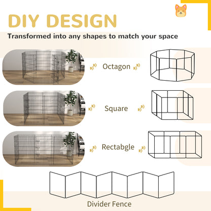 8-Panel DIY Dog Pen with Door for Indoor/Outdoor Use, 91cm High