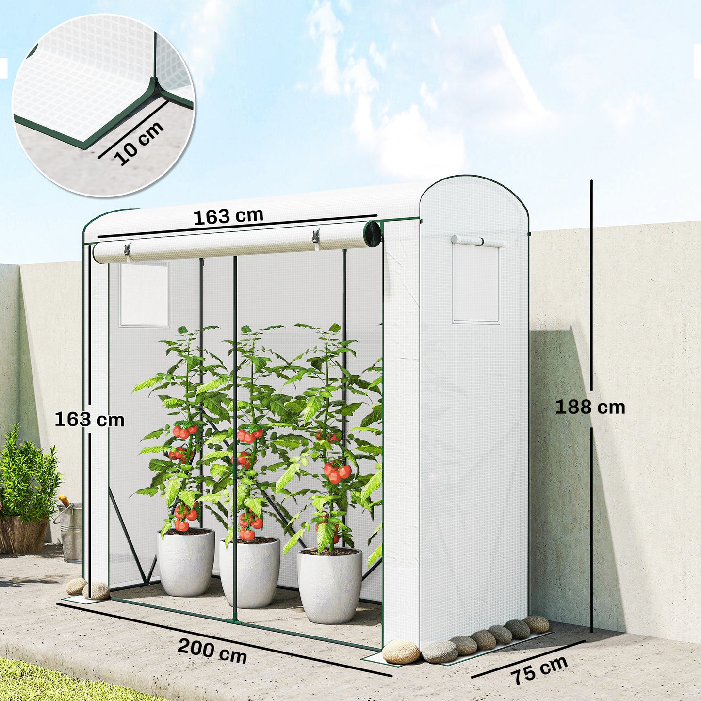 Mini Greenhouse, Portable Indoor Outdoor Green House with PE Cover