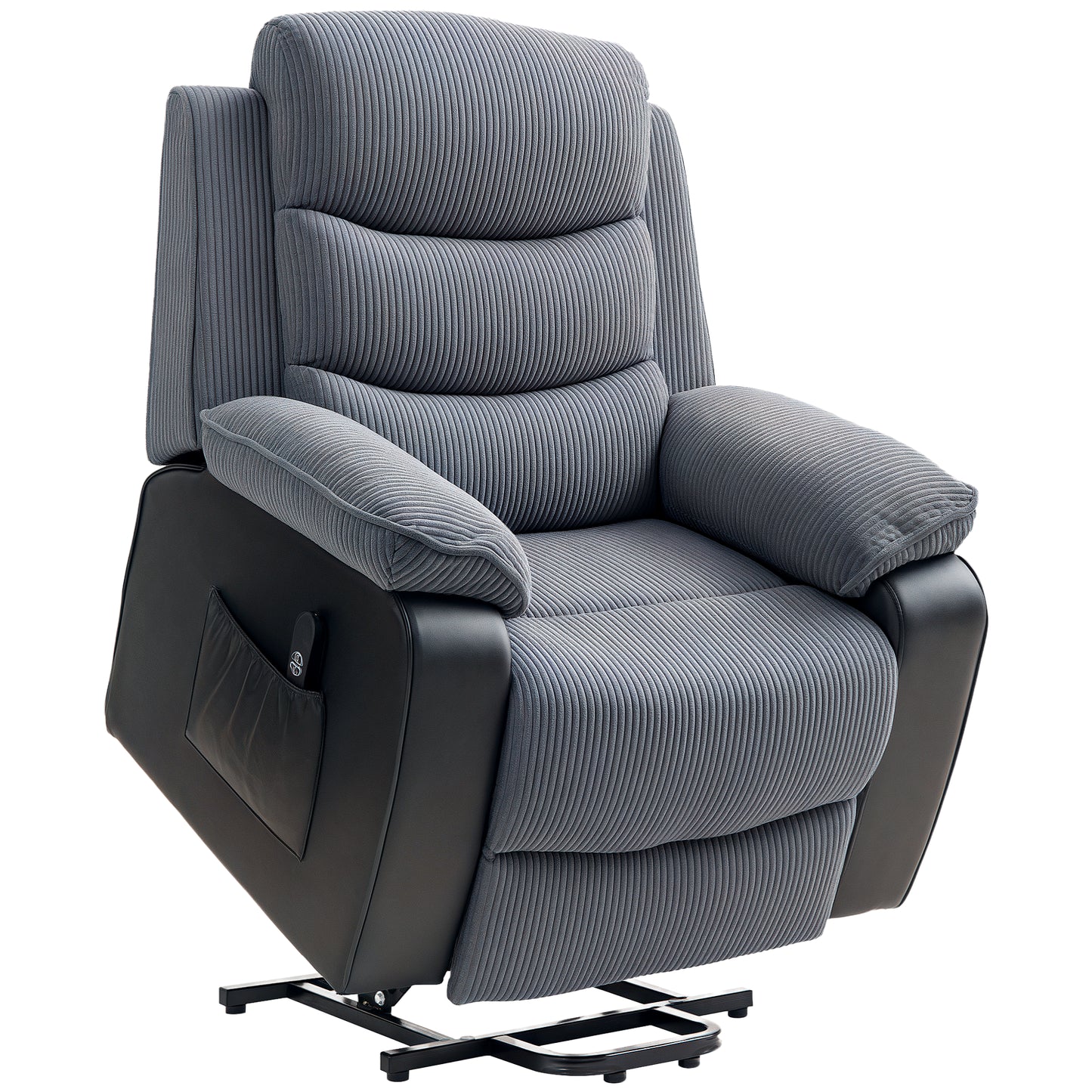 Power Lift Riser and Recliner Chair with Remote Control, Dark Grey