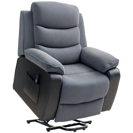 Power Lift Riser and Recliner Chair with Remote Control, Dark Grey