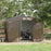 9 x 6FT Garden Metal Storage Shed Outdoor Storage Shed with Foundation Ventilation & Doors, Brown