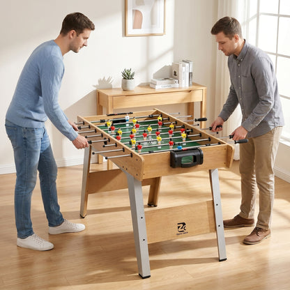 4ft Table Football, Foosball Table Game for Adults, Natural Wood