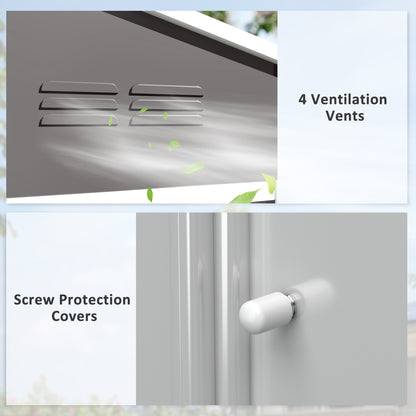 8 x 6ft Garden Storage Shed with Double Door, Light Grey