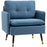 Modern Armchairs with Steel Legs, Upholstered Button Tufted Accent Chairs for Living Room and Bedroom, Blue