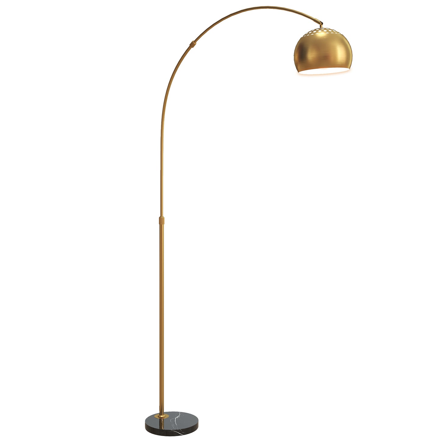 Arc Floor Lamp for Living Room, Free Standing Tall Lamp, Gold Tone