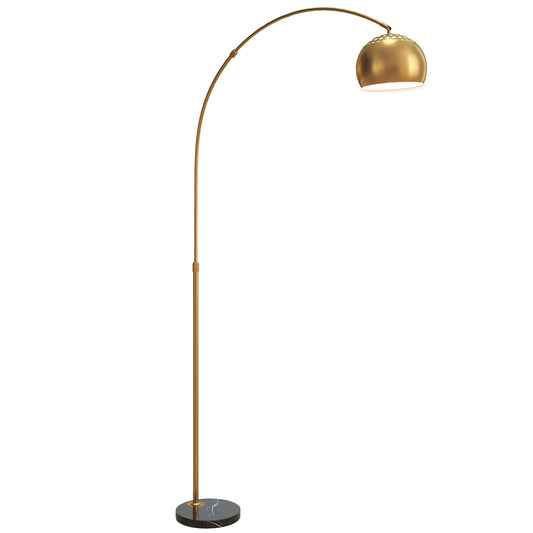 Arc Floor Lamp for Living Room, Free Standing Tall Lamp, Gold Tone