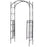 Garden Decorative Metal Arch with Gate Outdoor Patio Trellis Arbor for Climbing Plant Archway Antique Black - 108L x 45W x 215Hcm