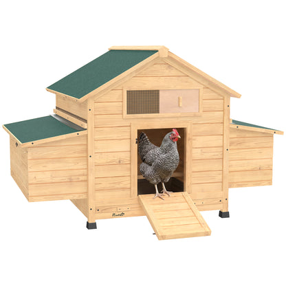 Chicken Coop with Nesting Box, Openable Top, Pull-Out Tray, Yellow