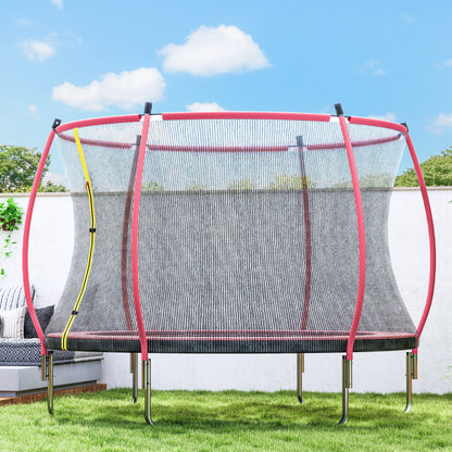 10ft Trampoline with Enclosure Net and Spring Cover, Pink