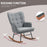 Rocking Chair with Footstool Fabric Wingback Chair for Bedroom Grey