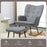 Rocking Chair with Footstool Fabric Wingback Chair for Bedroom Grey