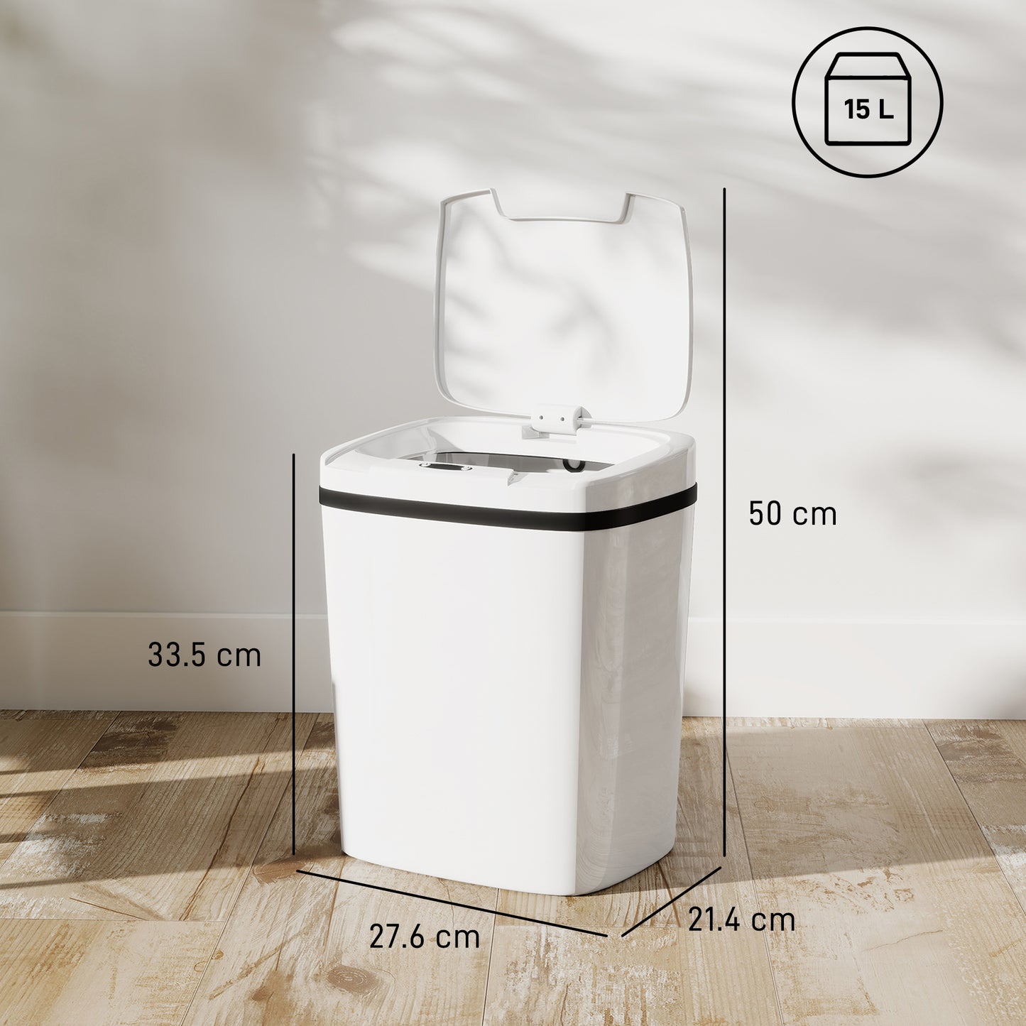 15L Sensor Bin, Automatic Touchless Kitchen Bin, Battery Operated