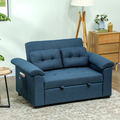 Click Clack Sofa Bed 2 Seater Sofa Bed for Living Room Blue