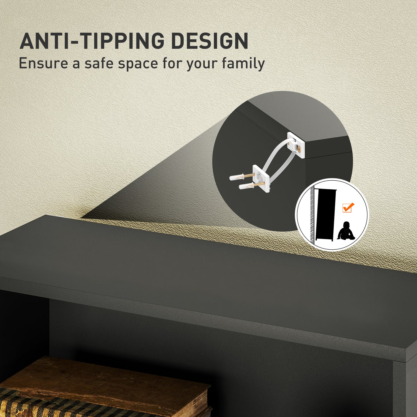 6 Tier Bookshelf, Freestanding Bookcase with Adjustable Shelves, Black