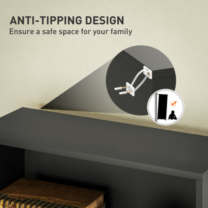 6 Tier Bookshelf, Freestanding Bookcase with Adjustable Shelves, Black