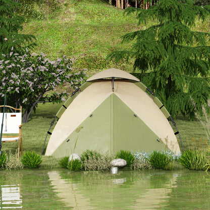3-4 Man Camping Tent Portable with Bag, Quick Setup, Dark Green
