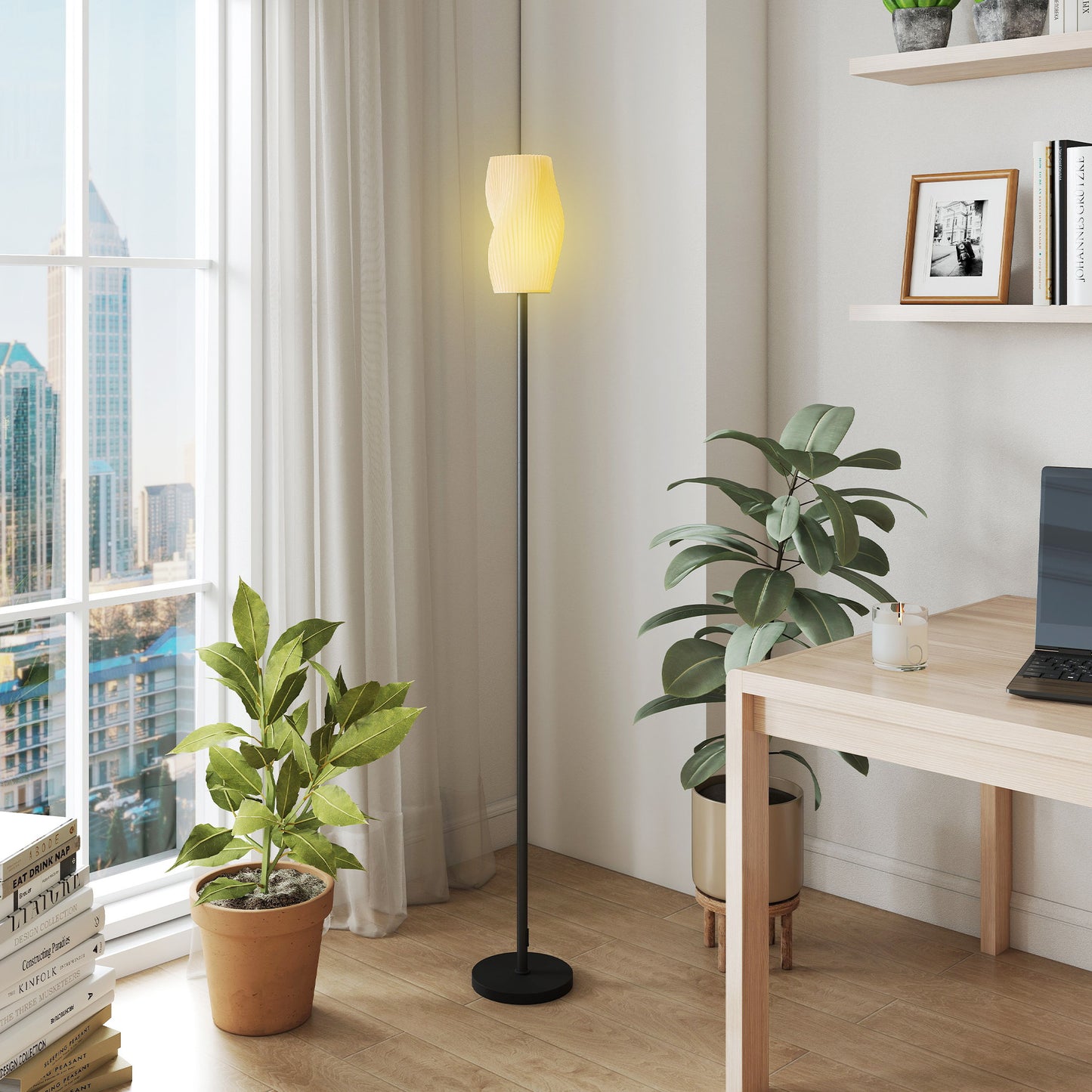3D Printed Standing Lamp with Shade, E27 Holder without Bulb, White