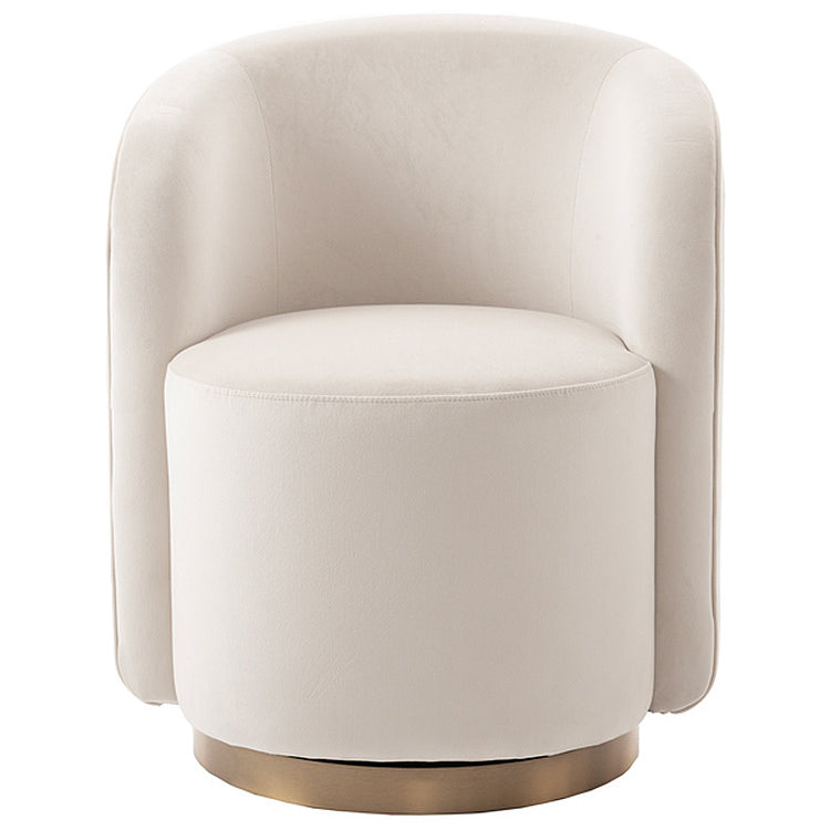 West End Swivel Dining Chair - Chalk - Brass Base