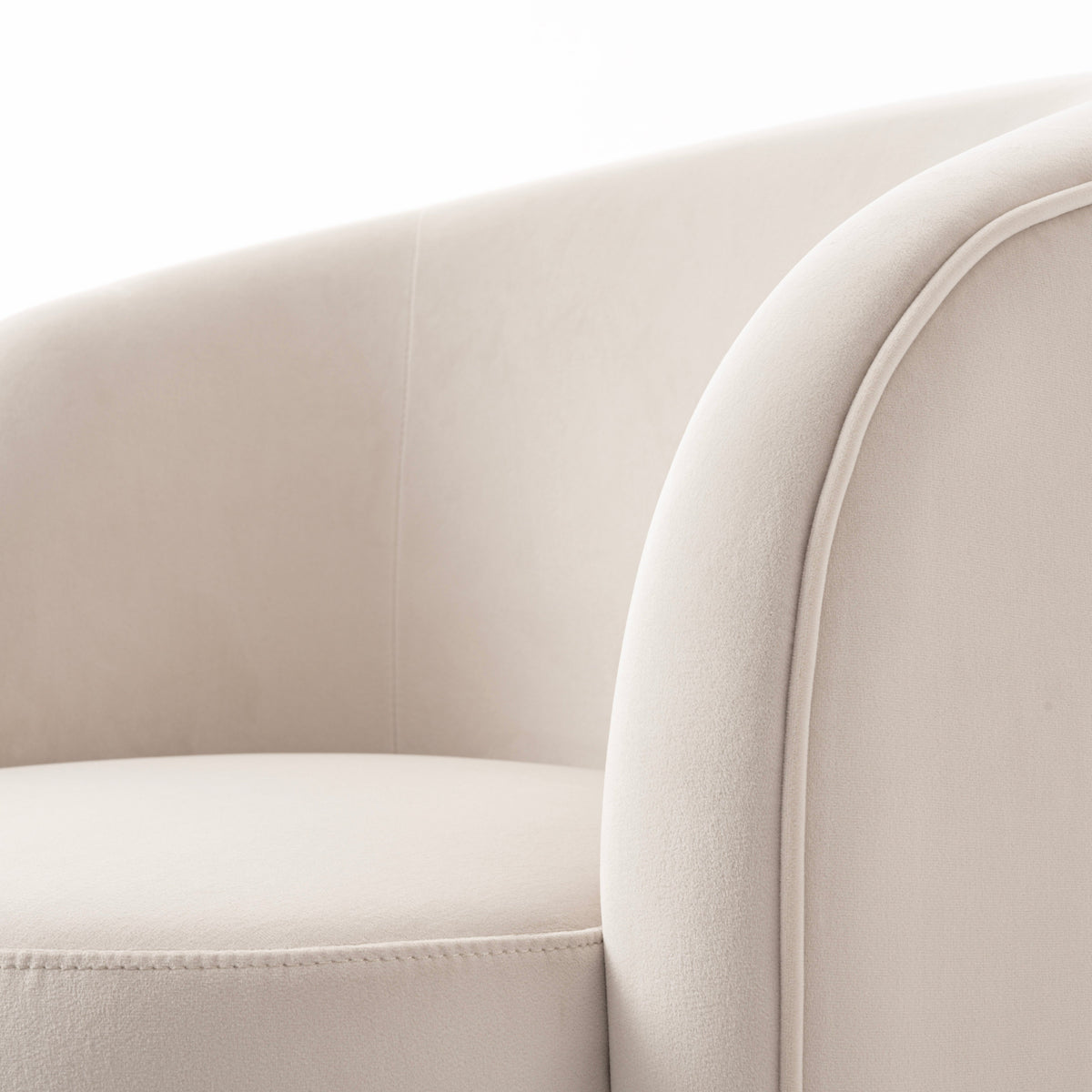 West End Swivel Dining Chair - Chalk - Brass Base
