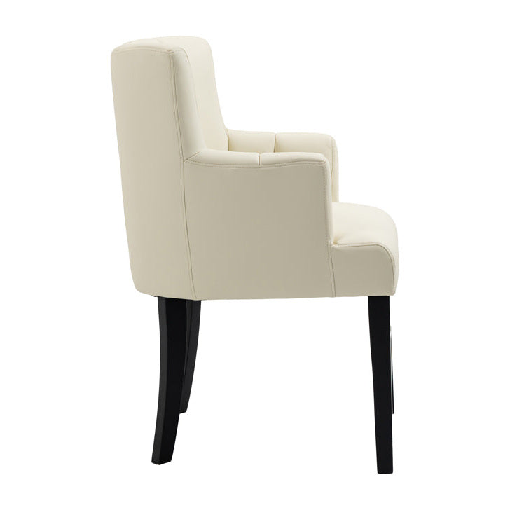 Hatfield Carver Chair - Cream Faux leather