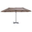 Double Canopy Offset Parasol Umbrella Garden Shade with 12 Support Ribs Crank Handle Easy Lift Twin Canopy Brown