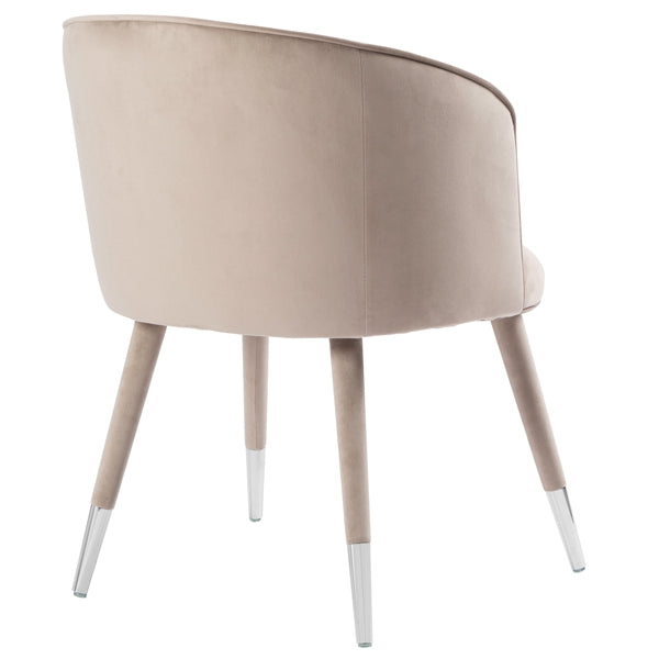 Bellucci Dining Chair - Taupe - Silver Caps