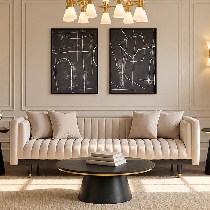 Metz Three Seater Sofa - Chalk