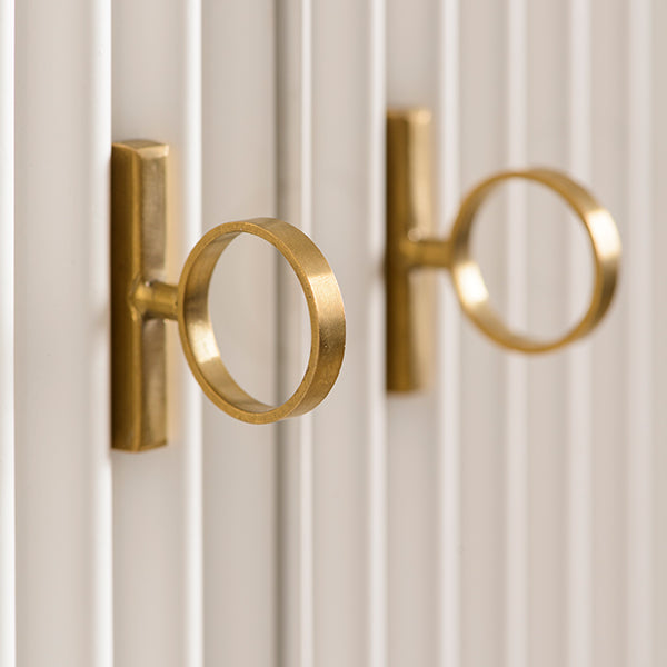 Heidi White Wardrobe Brass/Silver