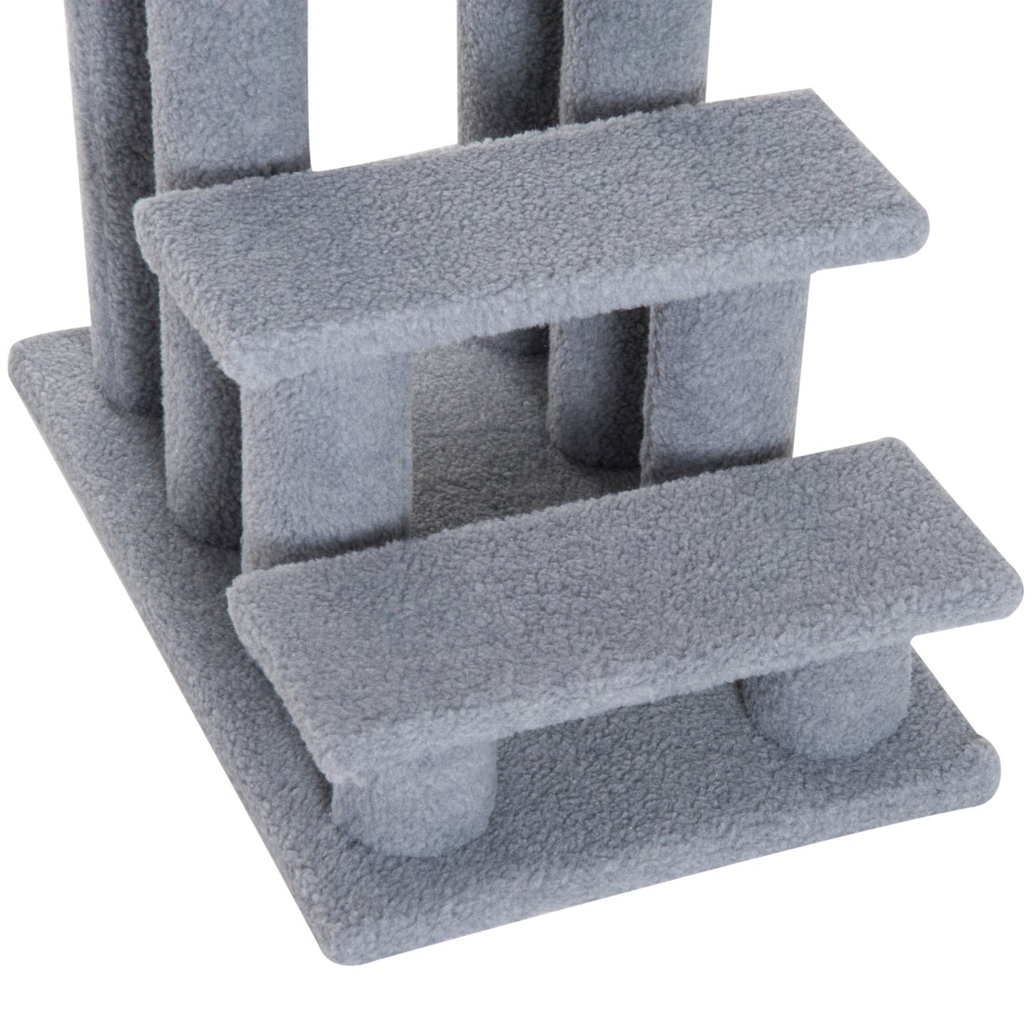 Dog Steps for Bed 4 Step Pet Stairs for Sofa Dog Cat Climb Ladder Grey