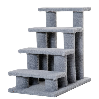 Dog Steps for Bed 4 Step Pet Stairs for Sofa Dog Cat Climb Ladder Grey