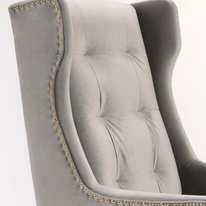 Grayson Armchair Dove Grey - Brushed Gold