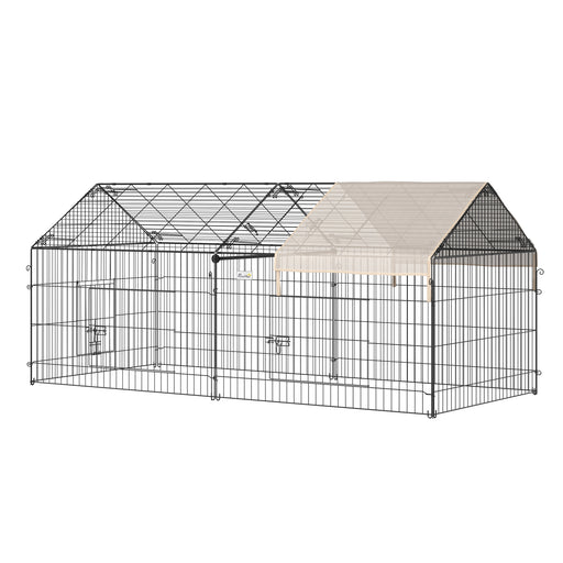 Small Animal Cage with Cover, C&C Cage for Rabbit, Guinea Pig, Beige