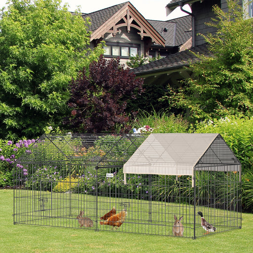 Small Animal Cage with Cover, C&C Cage for Rabbit, Guinea Pig, Beige