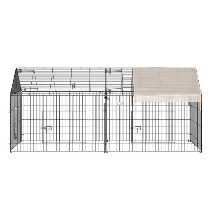 Small Animal Cage with Cover, C&C Cage for Rabbit, Guinea Pig, Beige