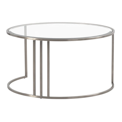Aria Silver Coffee Table and Storage Ottoman Peacock - Set
