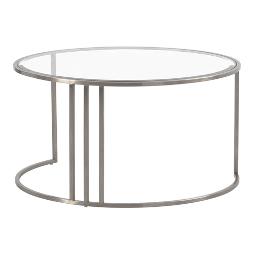 Aria Silver Coffee Table and Storage Ottoman Dove Grey - Set