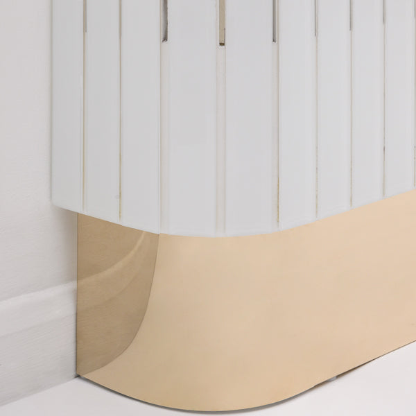 Anastasia Adjustable White Glass Radiator Cover - Brass