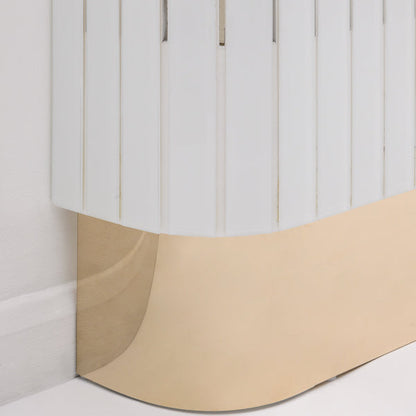Anastasia Adjustable White Glass Radiator Cover - Brass