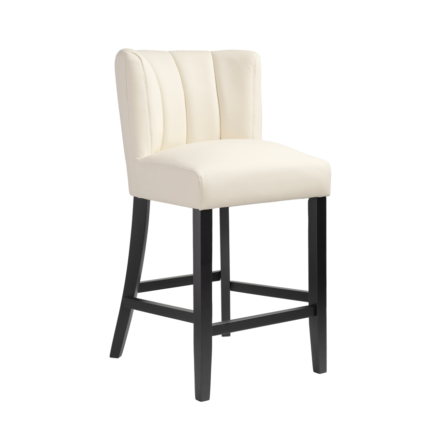 Set of 2 Hatfield counter stools - Cream faux leather